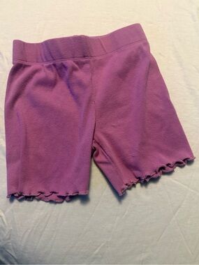dip Purple Ribbed Bike Shorts with Lettuce Hem
